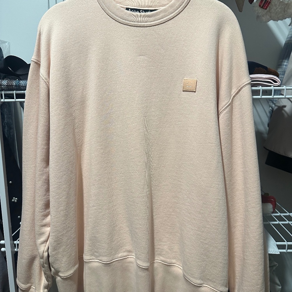 Acne Studios Pink Face Patch Sweatshirts Men Women Size M